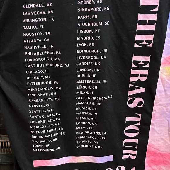 Taylor Swift Black Tour Logo Tee with White Print NWOT - Picture 4 of 4